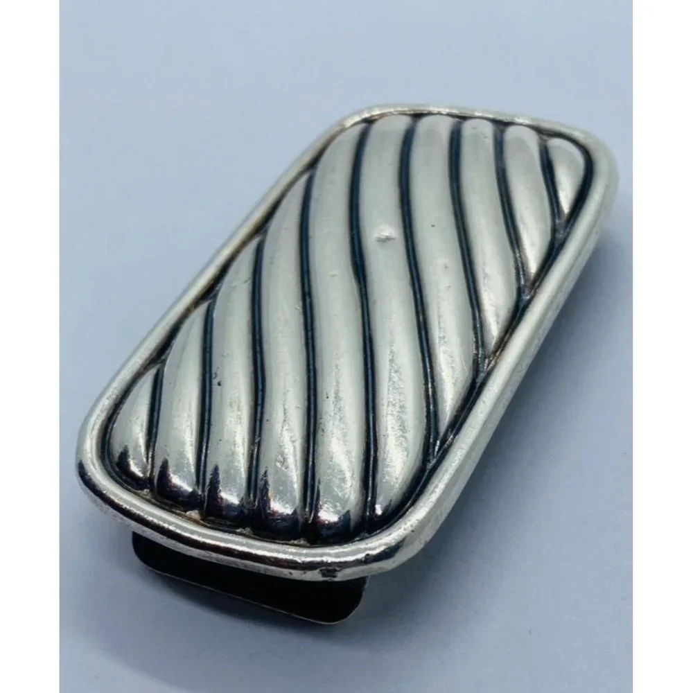 David Yurman Money Clip Sterling Silver - Wavy Banded Large Cable Design